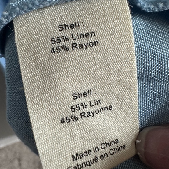 L'AGENCE Sundress Linen Blend Freestyle L Serene Blue Sleeveless V-Neck 5479 - Picture 8 of 14